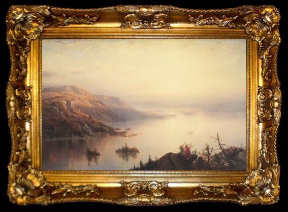 framed  Regis-Francois Gignoux Lake George, ta009-2